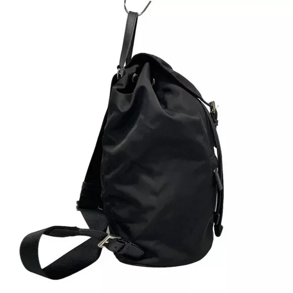 Auth PRADA - Black Nylon Leather Backpack - Picture 2 of 14